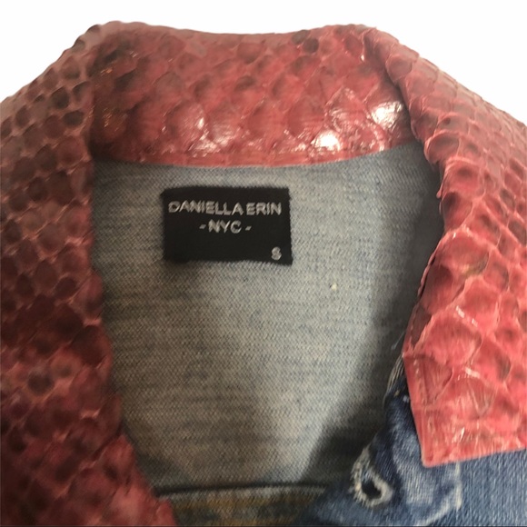 Daniella Erin NYC Python/Denim Jacket Pink/Black s - Picture 8 of 13